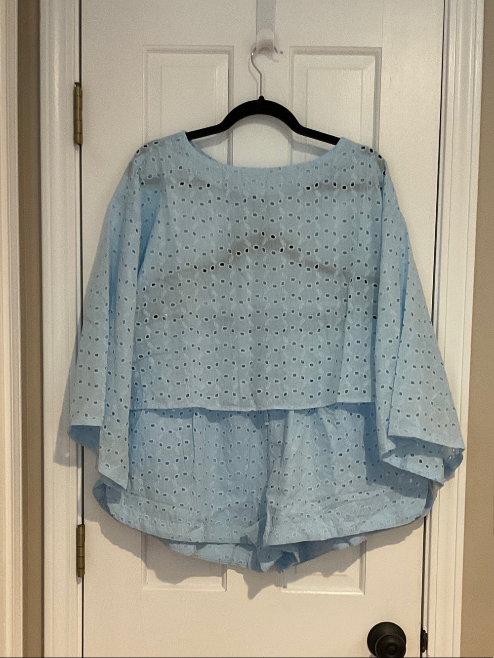 HYFVE Light Blue Eyelet Cotton Tunic Top